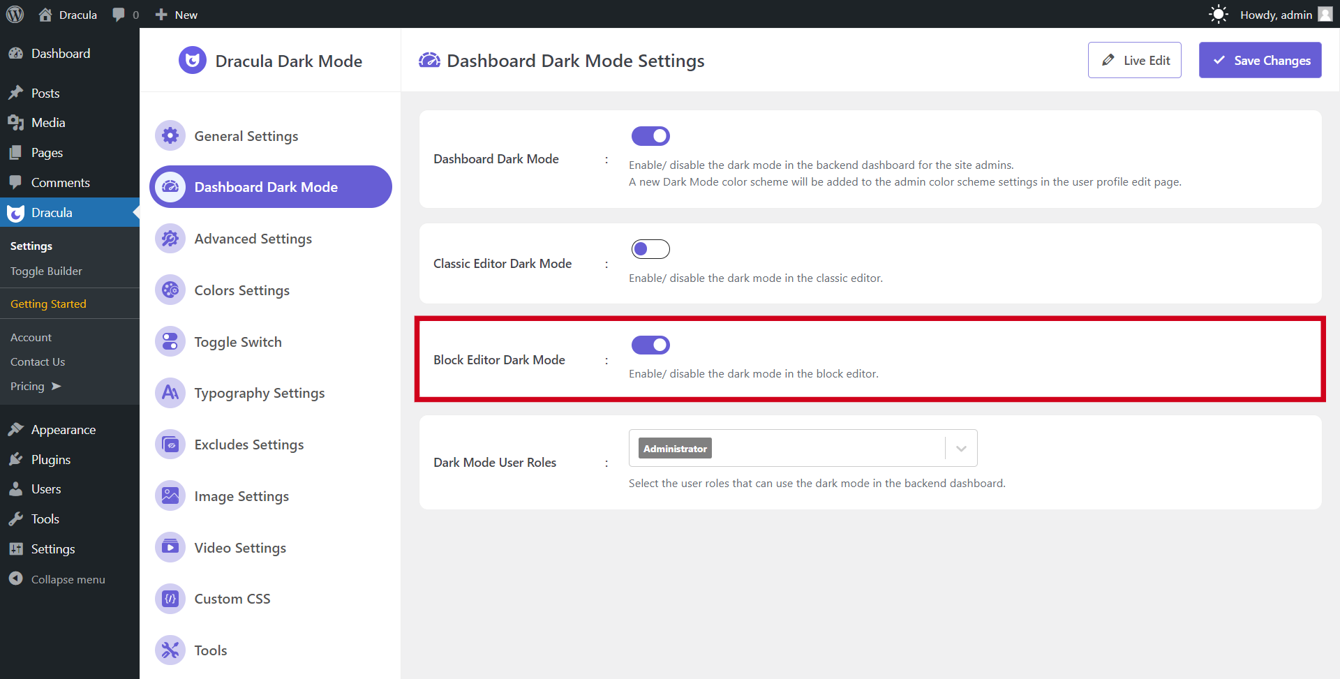 How to Enable Dark Mode in Gutenberg Block Editor?